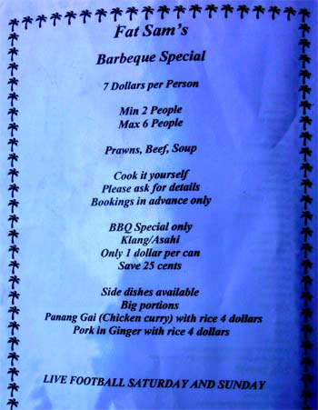 fat sam's restaurant, koh kong, cambodia